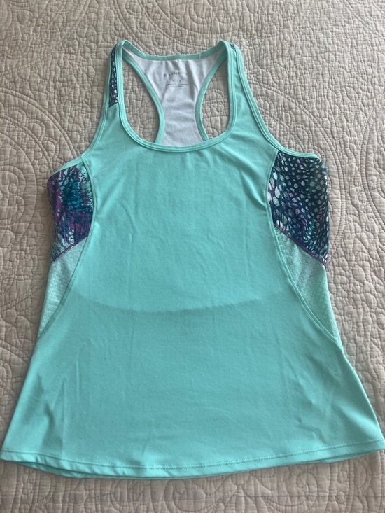Fabletics Tops - Fabletics Mint Racerback Tank with Patterned Insets